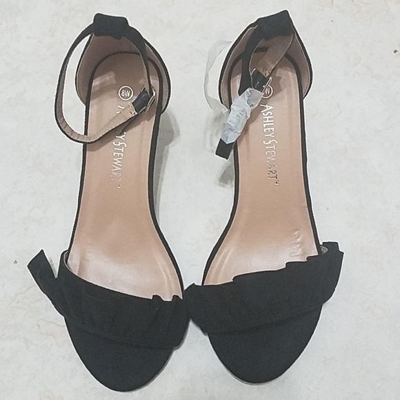 Ashley Stewart Shoes - Ashley Stewart 8W Ruffle black high heels